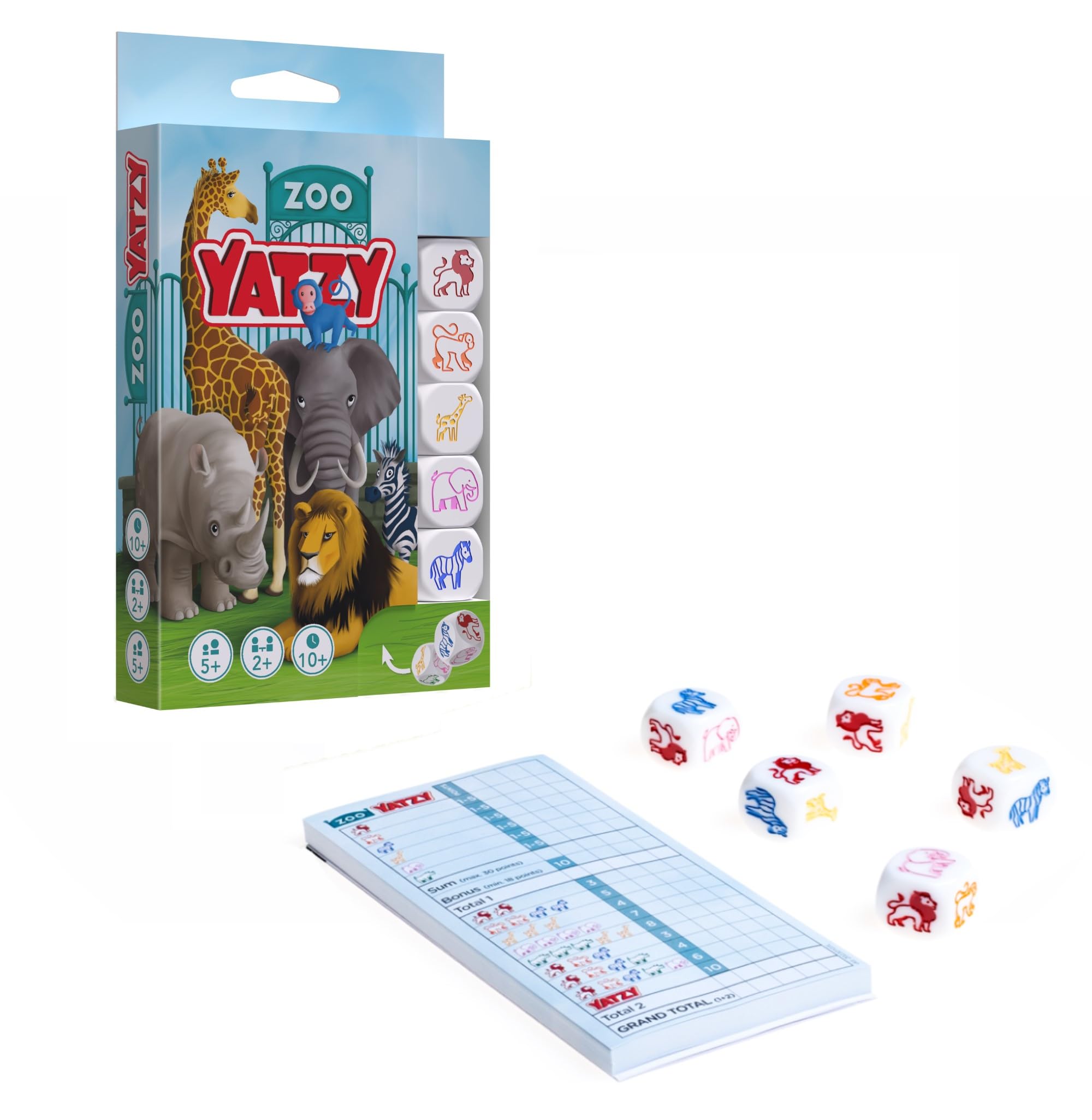 SmartGames - Zoo Yatzy, Multiplayer Dice Game, Ages 5+