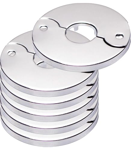 thumbnail image 2 of XFITTING 10-Pack 3/4" Pipe Escutcheons – Chrome Plated – For Pex, CPVC, Copper – Decorative Flange 2 of 6