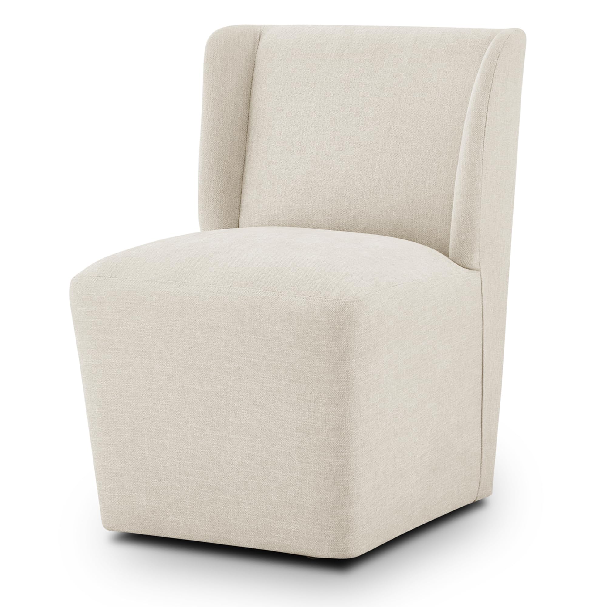 Photo 1 of KISLOT Upholstered Dining Chair with Casters Wingback Modern Side Armless Deskchair with Rollers for Diningroom Bedroom Livingroom Reading Room