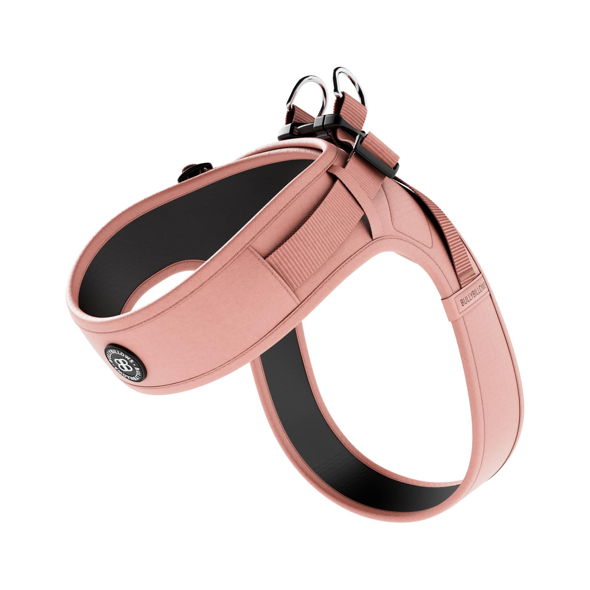 BullyBillows Boomerang Harness | Non-Restrictive Lightweight Dog Harness | Simple To Take Slip On & Off | Premium Quality Dog Harness With Hook and Loop Strap | Pink Medium
