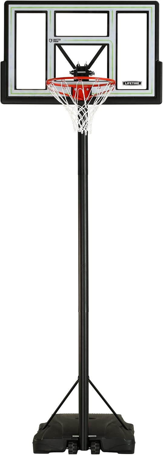 Lifetime 90782 Fusion Courtside Portable Basketball System, 46 Inch Backboard : Sports & Outdoors