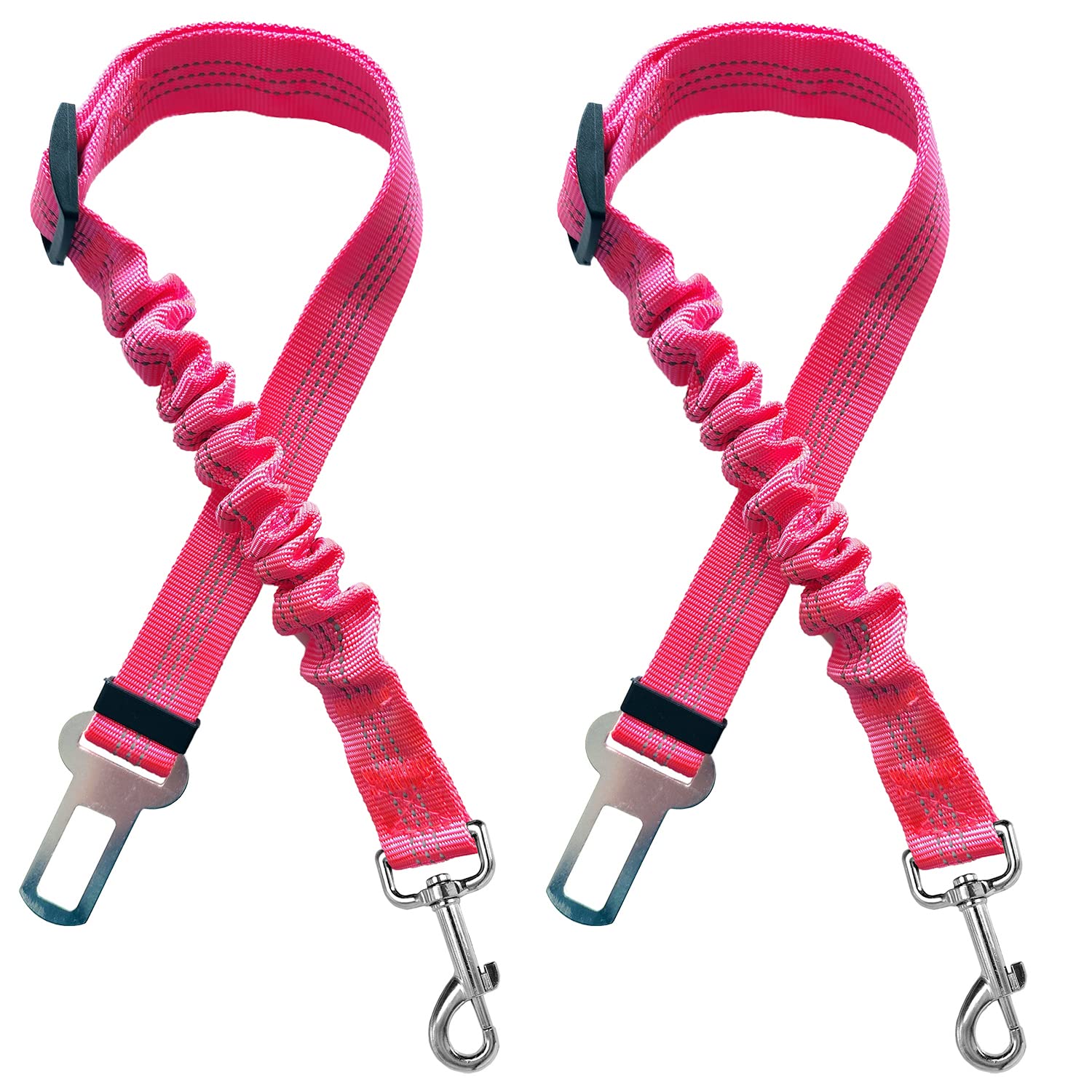 Xundefeng 2x Pink Dog Seat Belts for Cars UK Dog Car Harness Seat Belt Dogs Seatbelt Clip Lead