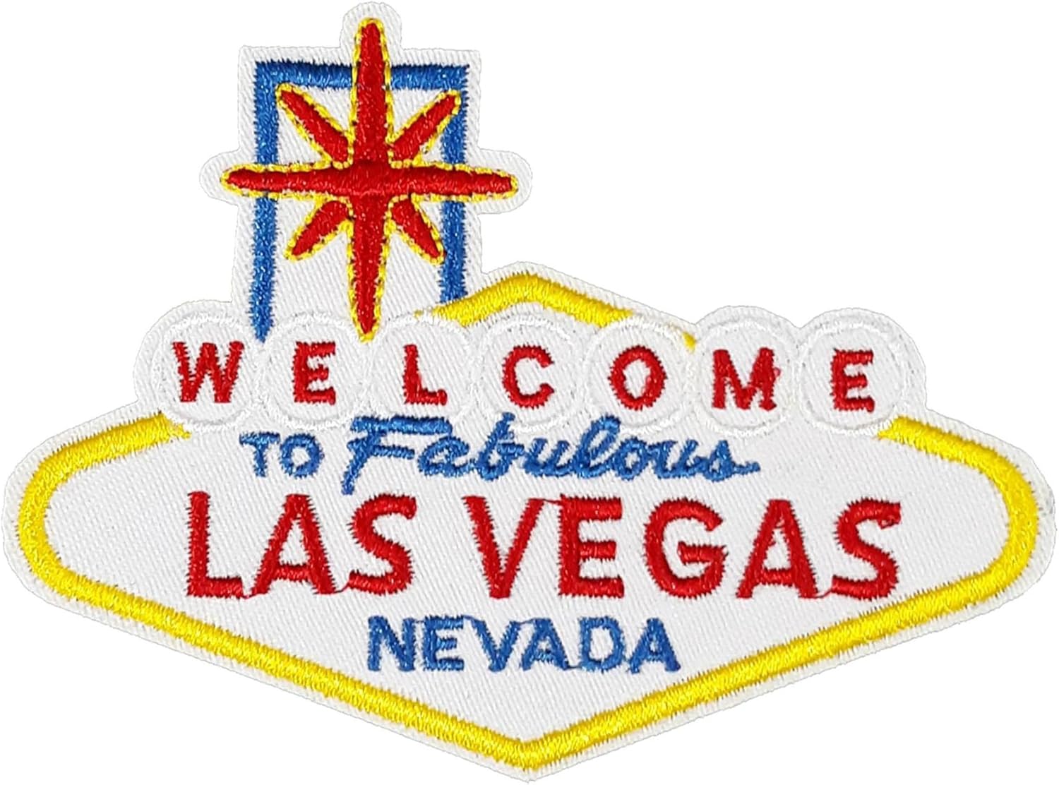 Mixed Media - Welcome to Fabulous Las Vegas Nevada Patch Embroidered DIY Iron-on/Sew-on Decorative Embroidery Applique Clothing Vest Jacket Premium Stitching Gambling Casino Black Jack Souvenir Badge Landmark