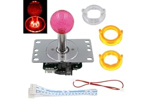 SJ@JX Arcade LED Joystick SANWA Style Fight Game Joystick LED Stick Retro Joy Circular Octagonal Limiter for Retro Pie Raspberry Pi MAME JAMMA