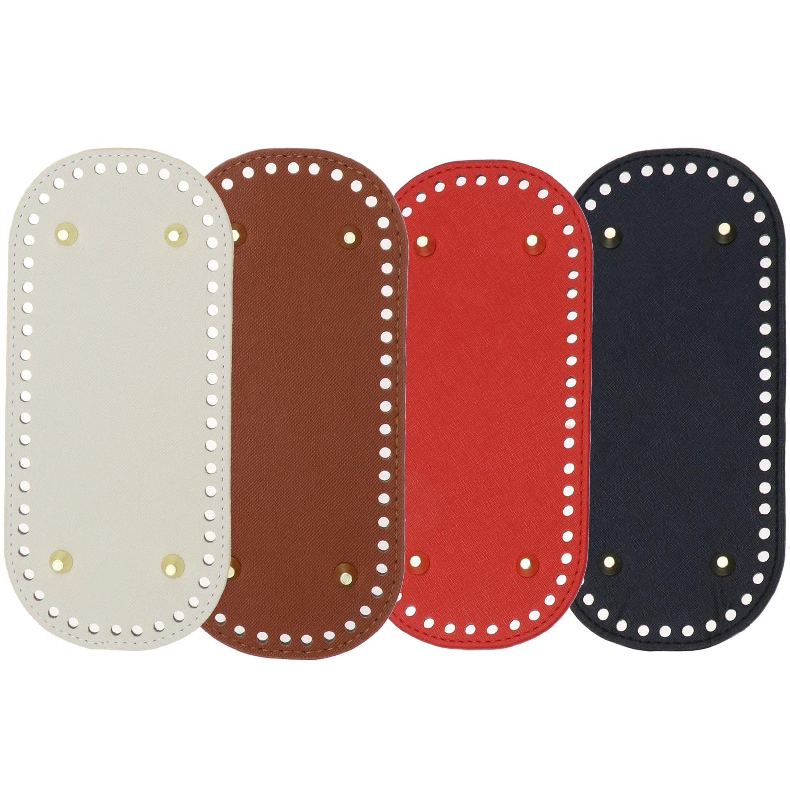 Create idea 4PCS Crochet Bag Bottom PU Leather Oval Shape Handbag Base Shaper Pad Bag Cushion for Handmade DIY Bag Accessories 4 Colours 22x10 cm