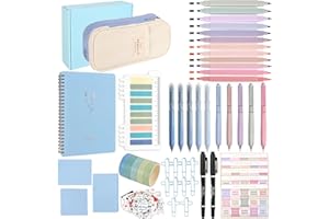 51Pcs Bible Study Journal Kit for Women, All-in-One Supplies with Notebook, Bible Tabs, Pencil Case, Stickers, Cross Paper Cl