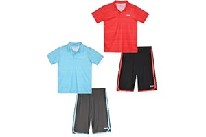 Hind 4-Piece Boys Basketball Shorts and Performance Athletic Shirt Set