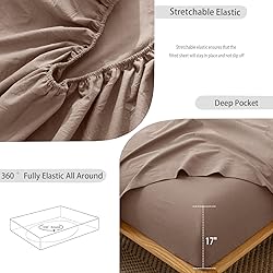MooMee Bedding Sheet Set 100% Washed Cotton Linen