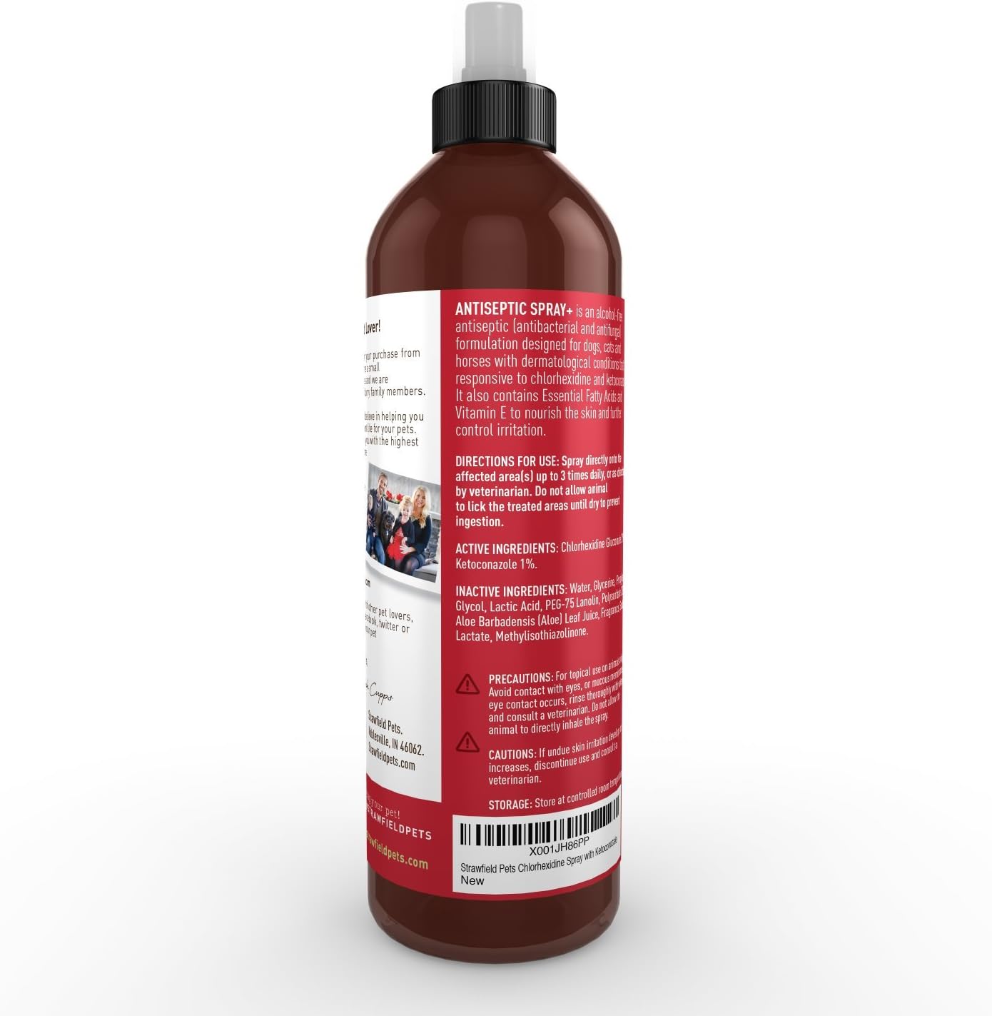 Chlorhexidine Spray for Dogs, Cats - Ketoconazole, Aloe - 8 oz - Cat, Dog Hot Spot Treatment, Mange, Ringworm, Yeast Infection, Itching Skin Relief, Allergy Itch, Acne, Antibacterial Antifungal, USA : Pet Supplies