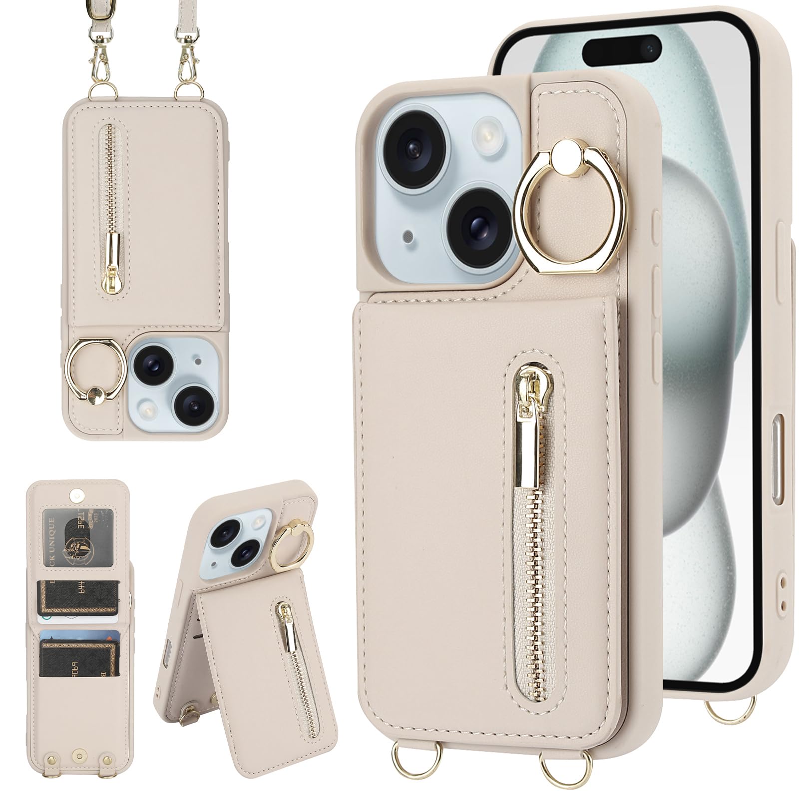 Jcxtrombulous Crossbody Wallet Case for iPhone 15