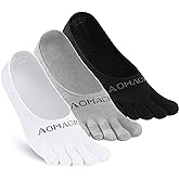 aomagic Toe Socks No Show for Women & Men Running Five Fingers Athletic Invisible Liner Socks, Moisture Wicking