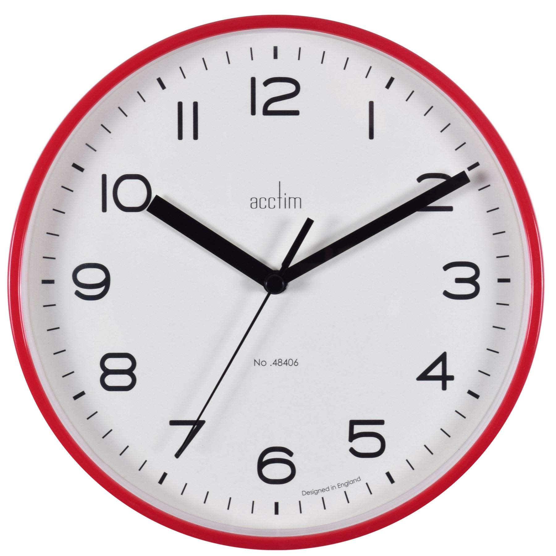 Acctim Runwell Small Wall Clock Quartz Slimline Case Shiraz 20cm