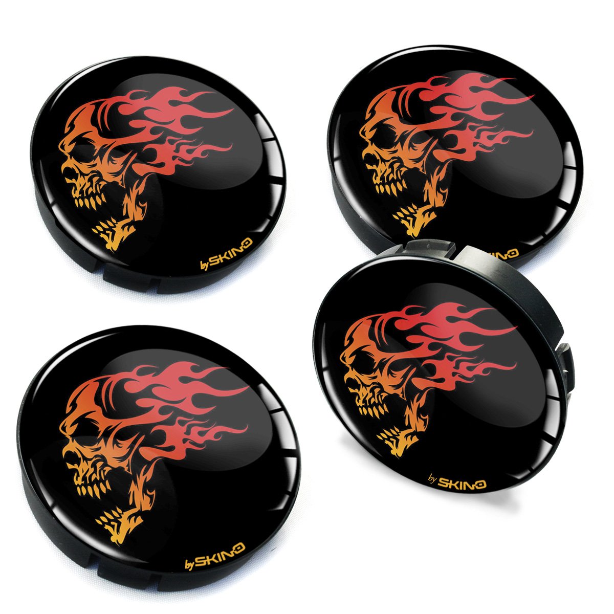 Biomar Labs 4 x 60mm Wheel Centre Caps Universal Plastic Hub Caps Set Durable Alloy Wheel Covers for Car Auto Tuning Exterior Styling with Multiple Designs (C 56)