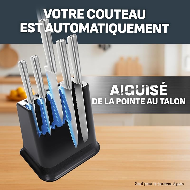 - EverSharp Set de 5 couteaux avec bloc affûteur intégré