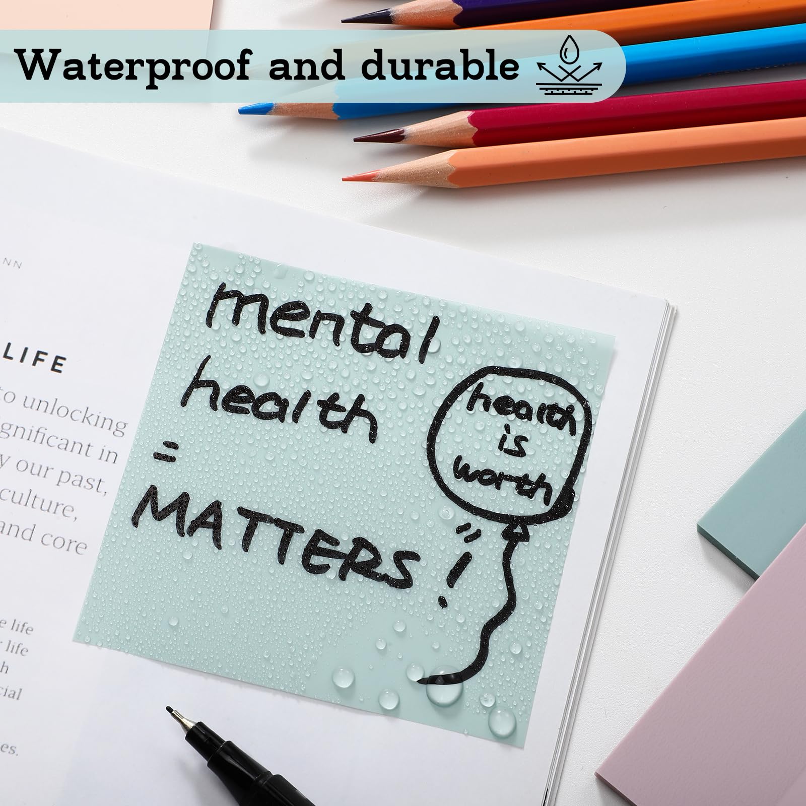 Mua [1000 Sheets] Clear Sticky Notes, 3x3 inch Pastel Color Waterproof ...