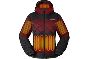 TRISTEAFF Women's Quilted Down Heated Jacket With Battery, Lightweight Smart Heating Coat with Hood For Winter Outdoor