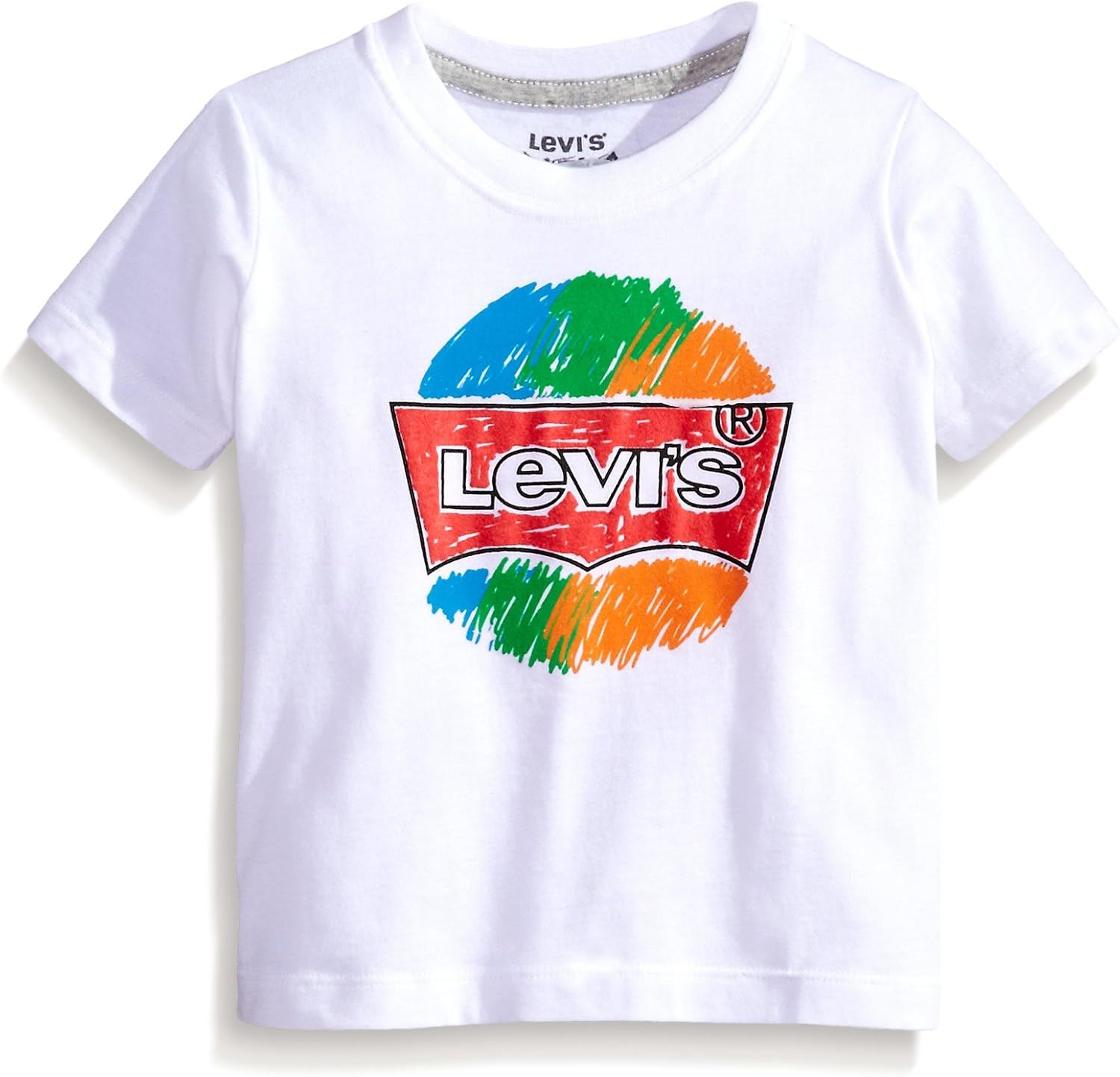 Levi's Baby Boys' Ribbed Collar Graphic Tee, White, 18