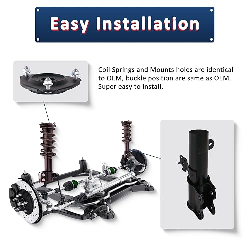 Drive Tech America Strut Shock Assembly Complete Suspension Kit: 2 ...