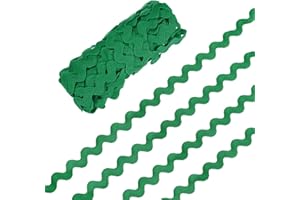 M METERXITY Rick Rack Trim, 10 Yard 10mm / 0.4 Inch Wave Bending Fringe Trimming Ribbon for Sewing/DIY Crafts/Clothes/Decoration, Polyester RIC Rac Trim [Green]