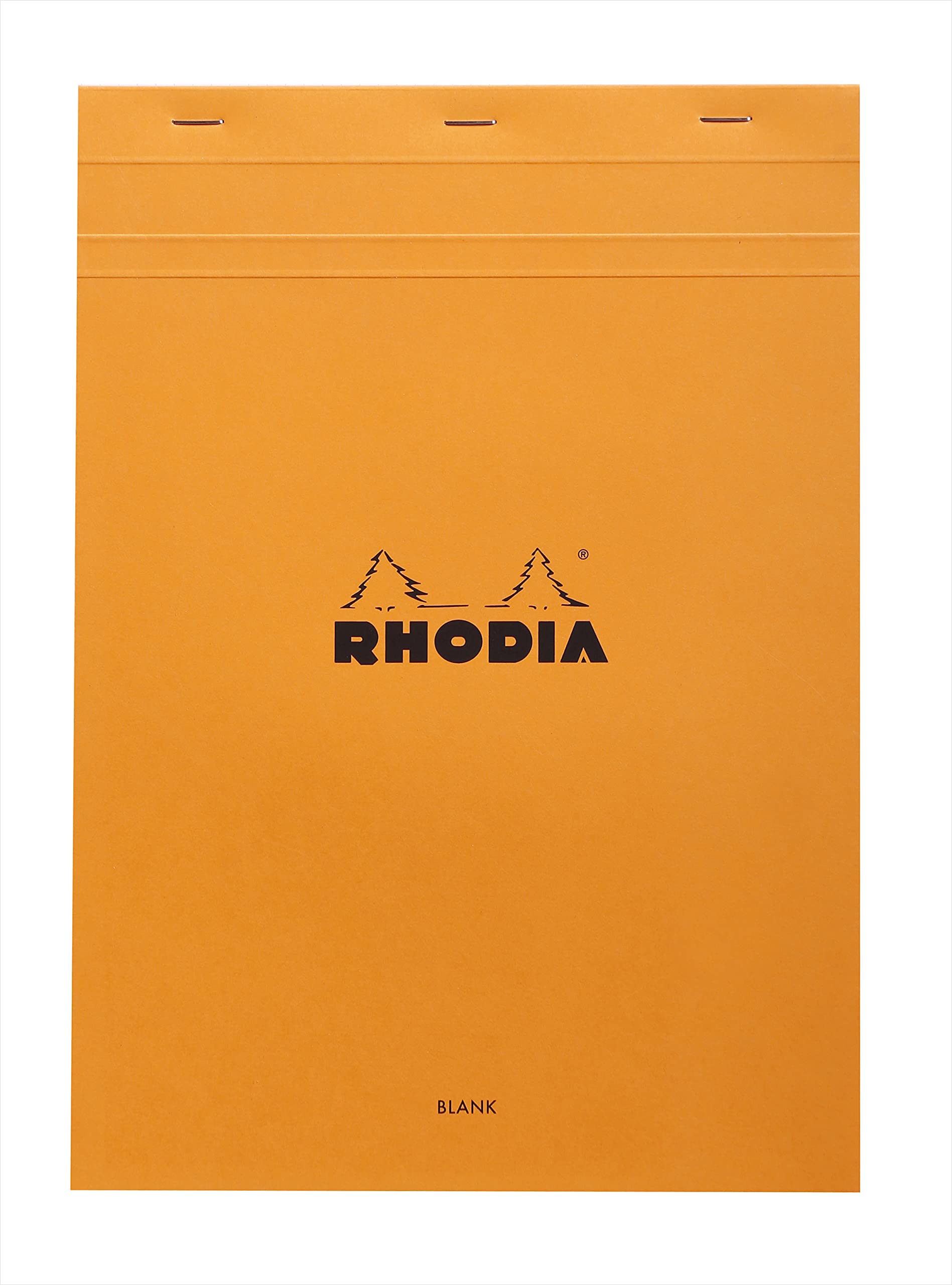 RHODIA 18000C - Stapled Notepad N°18 Orange - A4 - 80 Detachable Sheets - Plain White Clairefontaine Paper 80 g/m - Soft, Resistant and Waterproof Coated Card Cover - Basics
