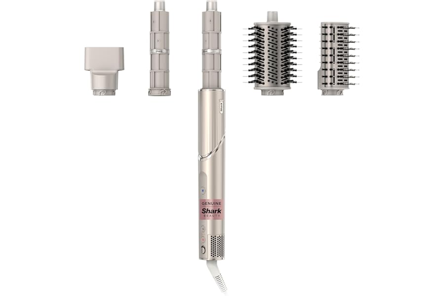 Shark HD430 FlexStyle Air Styling & Drying System, Powerful Hair Dryer Brush & Multi-Styler with Auto-Wrap Curlers, Paddle Brush, Oval Brush, Concentrator Attachment, Stone