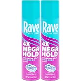 Rave 4X Mega Long-Lasting Firm Hold Scented Hair Spray for Heat Protection, Volume and Shine - ClimaShield for Extra Humidity &amp; Minimizes Frizz - 2 pc