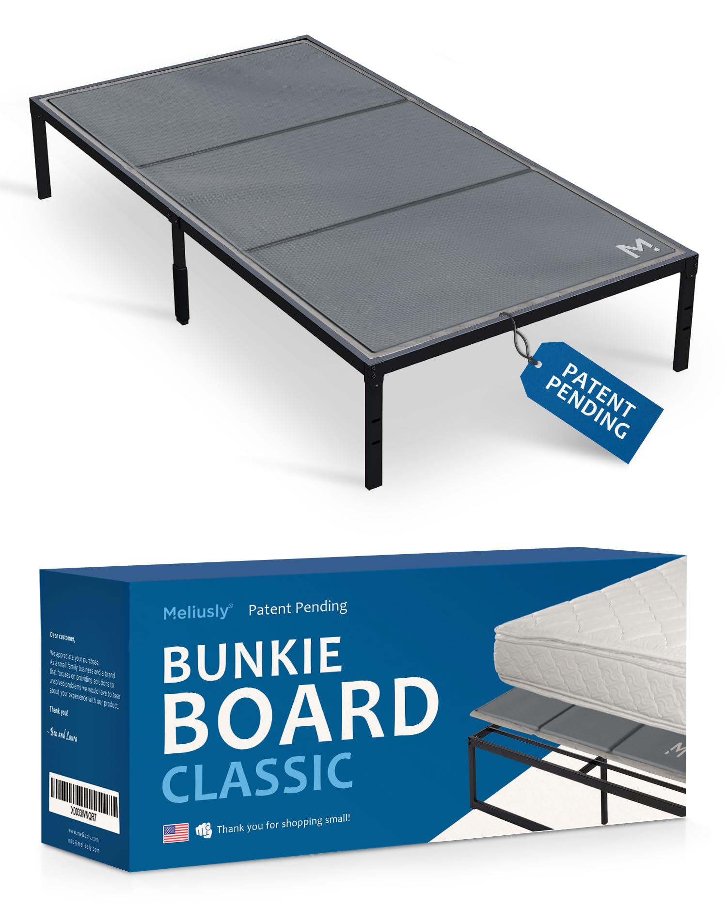 Photo 1 of *************THE BASE AND LEGS ARE NOT INCLUDED*****************
Meliusly Premium 10mm Bunkie Board Twin Size (38x75'') Patent Pending Low Profile Bed Board Design - Breathable, Noise Minimizing, Moisture Resistant Bunkieboards, Low Profile Bed Support