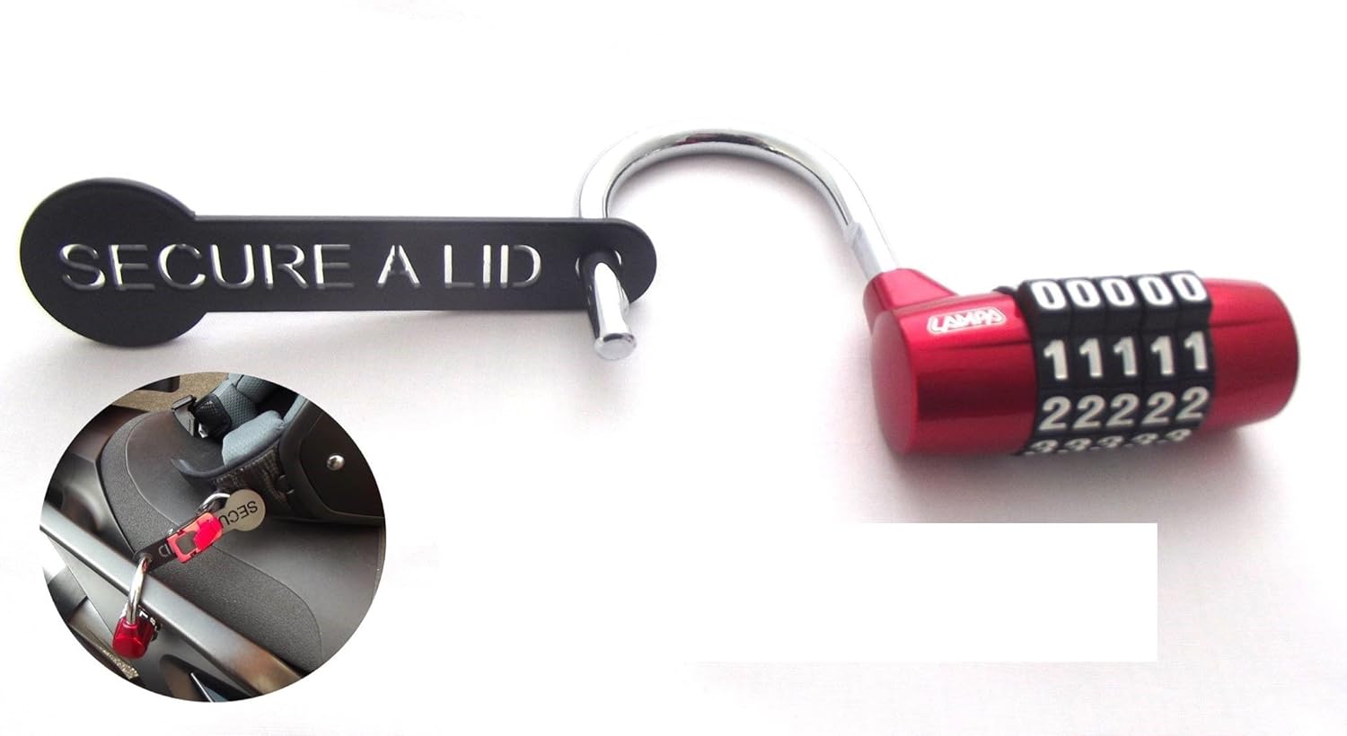 Motorcycle open face helmet lock for quick release buckle fastener