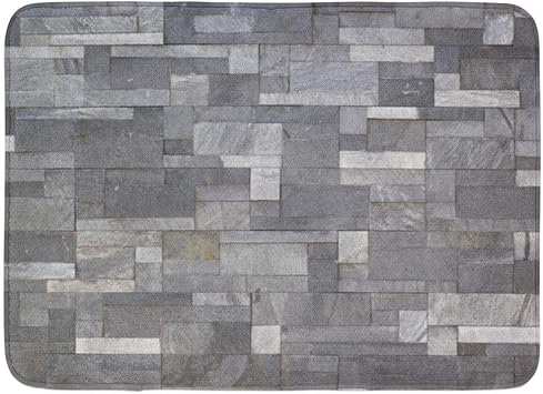 Bad Matte Naturstein Steinmauer Boden Granit Kies Ziegelplatte Abstrakt Badezimmer Dekor Teppich Amazon De Kuche Haushalt