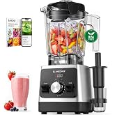 AMZCHEF 1800W Smoothies Blender, Ice-Crushing Countertop Blenders | Self-Cleaning, 6 Titanium-Coated Blades, 68 oz BPA-Free Tritan Jar, 5 Presets, Ice, Soups and Sauces, Family-Size