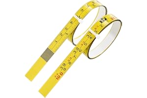 OPZOUR 2 Packs Steel Self-Adhesive Measuring Tape, Right to Left Reading 100cm or 39-Inch Imperial and Metric Ruler Tape, 1/2-Inch Peel and Stick Tape Measure for Woodworking, Saw, Drafting Table, Yellow