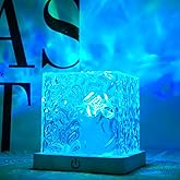 qbanziou Ocean Wave Projector Light, 16-Color Cube Water Lamp, 3D Holographic Water Ripple Romantic Ambient Lighting for Child's Room，Aurora Night Light，Birthday and Christmas Gifts for Children