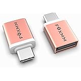 FOXMM USB to USB C Adapter(2 Pack),USB 3.0 to USB-C Adapter,Type C(Thunderbolt 3) to USB Adapter,USB Female to USB C Male Ada