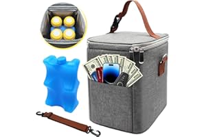 EPINOVO Breast Milk Cooler Bag with Ice Pack - Insulated Bottle Bag Bottle Cooler Bag Fits 4 Bottles Up to 9 Ounce