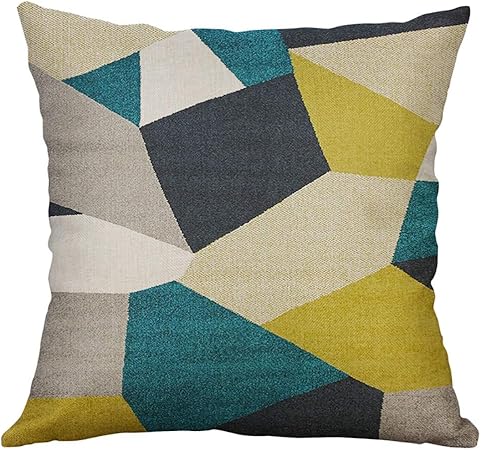Uface Mixtes Housses De Coussin Lin Imprime Figures Geometrique