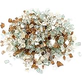 Stanbroil 10-Pound Fire Glass - 1/4 inch Reflective Tempered Fire Glass Gold, Light Green, Copper Reflective for Indoor and Outdoor Gas Fire Pits and Fireplaces