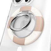 VELVET CAVIAR Compatible with MagSafe Phone Grip 2.0 | Cute Magnetic Ring Holder | Finger Loop Kickstand | Pop On Accessory for iPhone 17, 16, 15, 14, 13, 12 | Nude Checkered