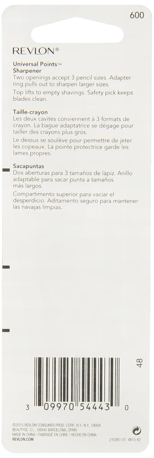 Revlon Universal Points Sharpener, Dual Pencil Sharpener for Lip Liner, Eyebrow, and Eyeliner Pencils : Eye Liners : Beauty