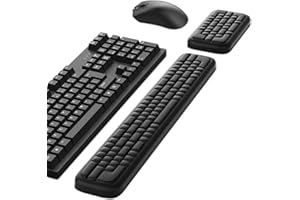 MEKASS Keyboard Wrist Rest, Ergonomic Wrist Pad, Soft Memory Foam Keyboard Hand Rest with Non-Slip Base, Easy Typing, Pain Relief, Comfort Support for Office Work Gaming Computer Accessories (Black)