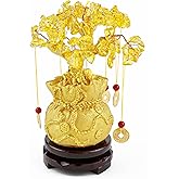 Crystal Money Tree, Good Luck Wealth Tree, Success Citrine Gemstone Tree for Home Decoration
