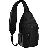 WATERFLY Small Crossbody Sling Bag: RFID Sling Backpack Chest Bag Travel Shoulder Multiple Pockets Hiking Daypack for Man Wom