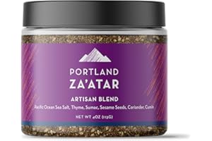 Portland Salt Co. Za’atar Spice Blend w/Sea Salt – Signature All-Purpose, Middle Eastern Seasoning & Rub - Non-GMO, 4 Oz (Pack of 1)