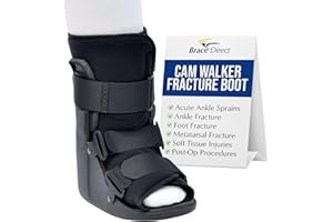 Brace Direct CAM Walker Fracture Boot Short - Lightweight Walking Boot for Foot & Ankle Injuries, Sprains & Stress Fractures - Doctor-Recommended (Men’s 4.5–7 / Women’s 6.5–8)