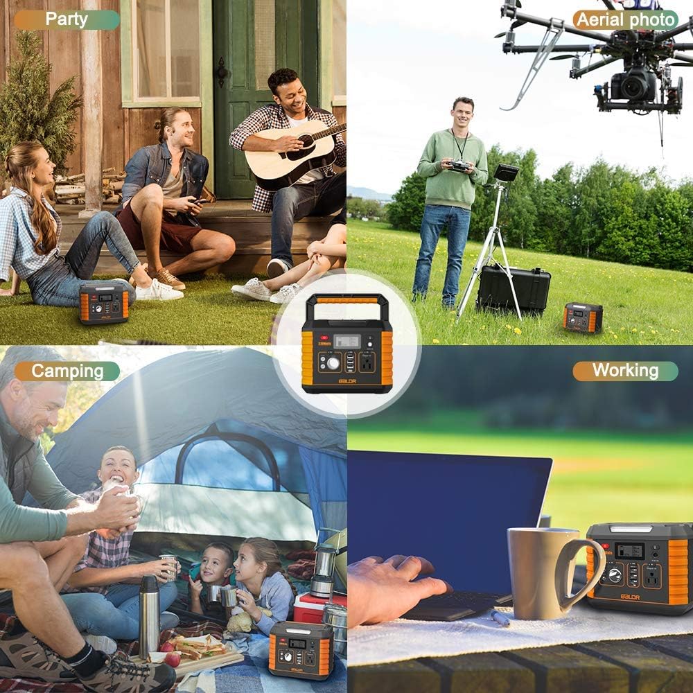 BALDR Portable Power Station 330W, Portable Solar Generators for home use, CPAP Backup Battery with QC3.0&TypeC SOS Flashlight and Wireless Charger for Outdoor Camping Travel Emergency : Electronics