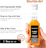 Shuttle Art Fabric Paint Permanent for Clothes 24 Colours 60ml Set view 3