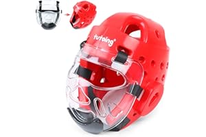 TuToing Kids Adults Karate Headgear MMA Martial Arts Helmet, Removable Face Shield, Soft Head Gear for Sparring Grappling Muay Thai Kickboxing Taekwondo Training