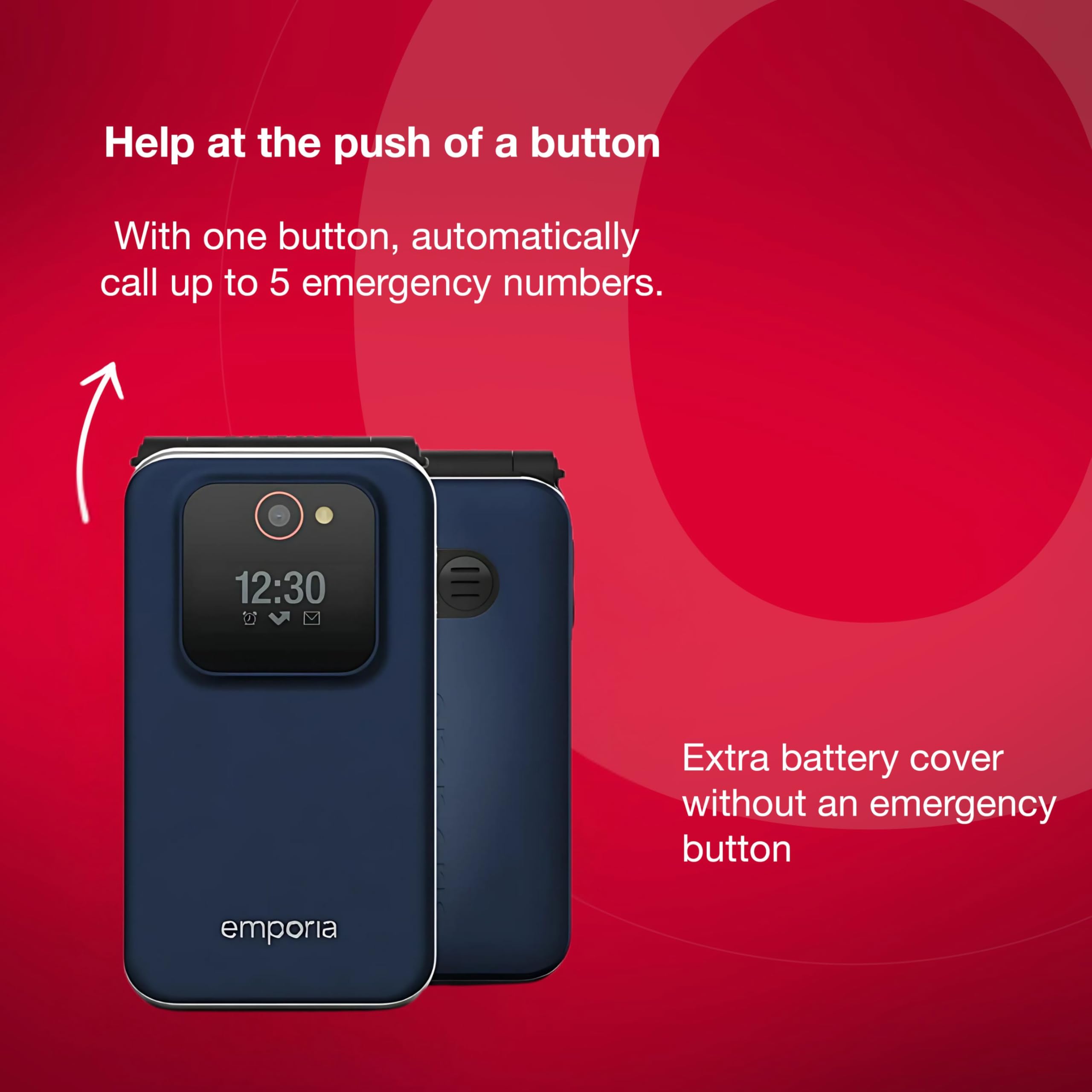 emporiaJOY-LTE, Seniorenhandy, Klapphandy ohne Vertrag, Mobiltelefon mit Notruftaste, 2,8-Zoll-Display, Blau