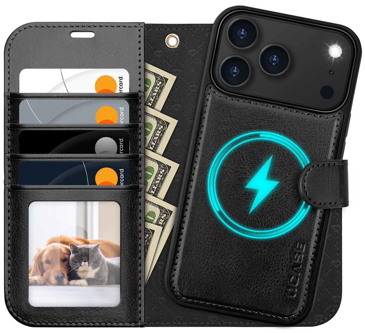 Photo 1 of OCASE for iPhone 17 Pro Max Detachable Wallet Case with Card Holder, 2 in 1 PU Leather Flip Folio with RFID Blocking Stand Wrist Strap Shockproof Phone Cover 6.9 Inch 2025, Black