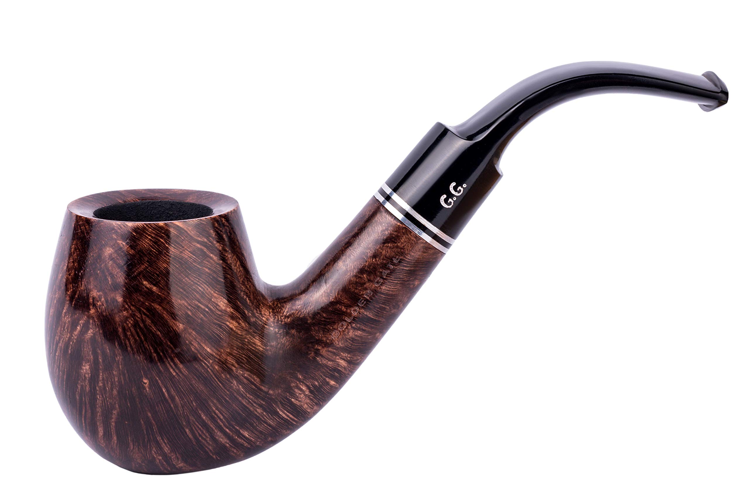 Wooden Tobacco Pipe - Holmes Series, Handcrafted from Briar Root, Fits 9mm Filter (Brown)