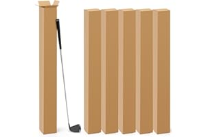 Qilery 5 Pcs 4 x 4 x 40 Inch Golf Club Shipping Boxes 4L x 4W x 40H Tall Corrugated Boxes Cardboard Long Golf Storage Box for Shipping, Packaging, Moving, Mailing, Home or Business